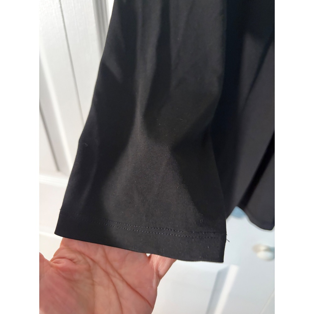 Evan-Picone Black Open Front Draped Cardigan Blazer Jacket Women S - Picture 3 of 7